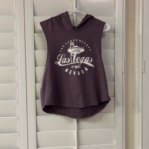 Purple Sleeveless Muscle Tank Top with Graphic